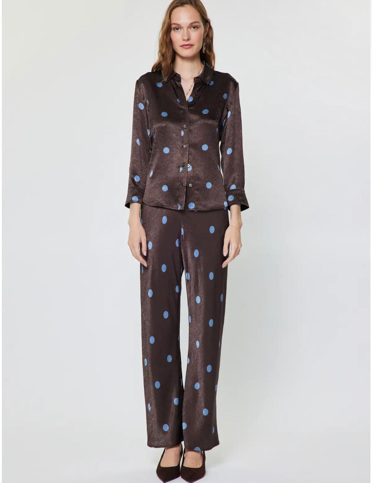 Blue polka-dot set